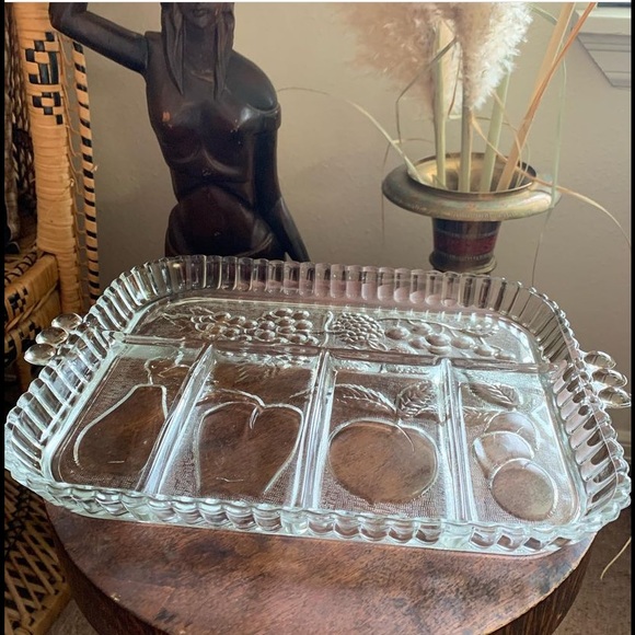 Vintage Indiana Glass Relish Tray - Picture 2 of 3